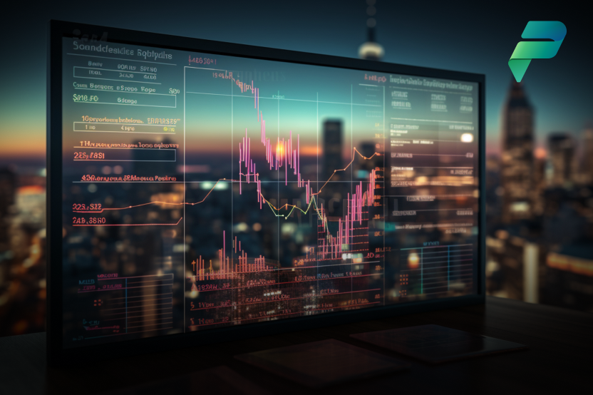 A futuristic visualization of data analysis in the BFSI sector, illuminated by Microsoft Power Platform solution