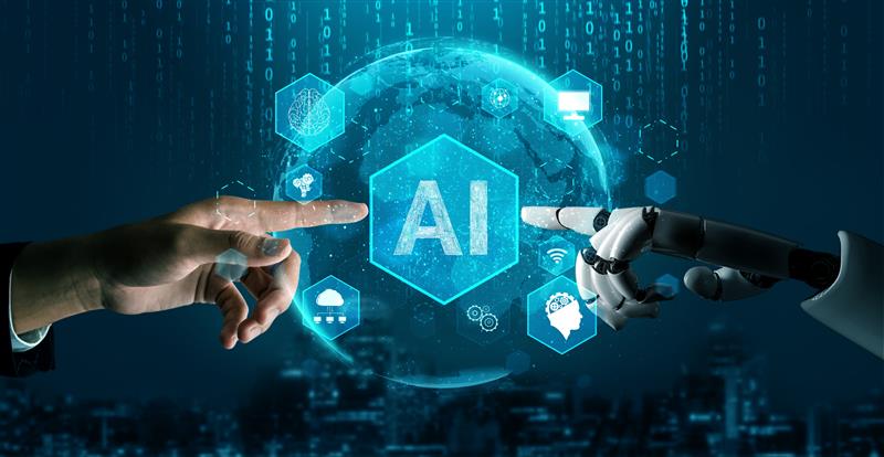 futuristic robot artificial intelligence concept