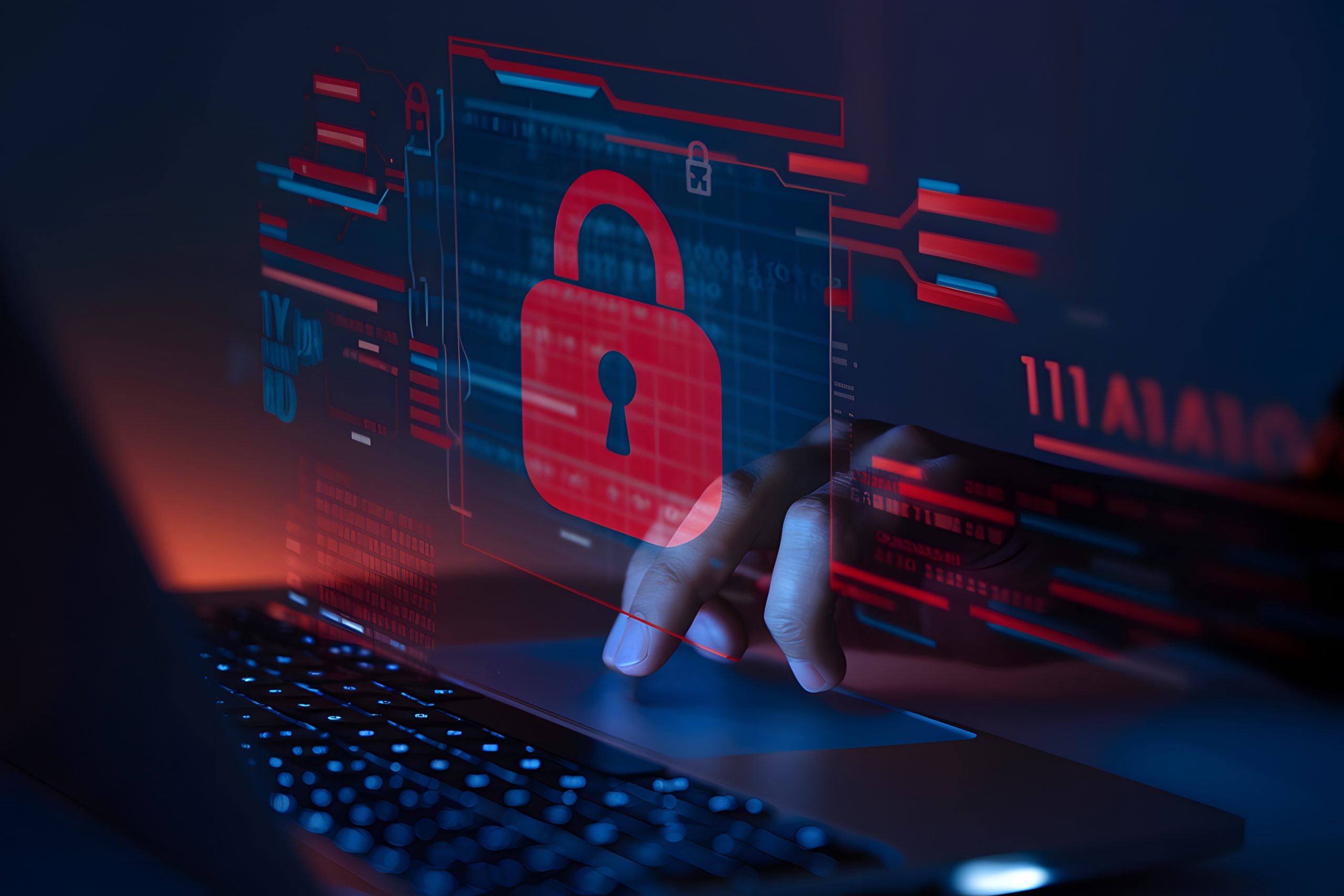 person s hand is laptop with lock it 1 scaled