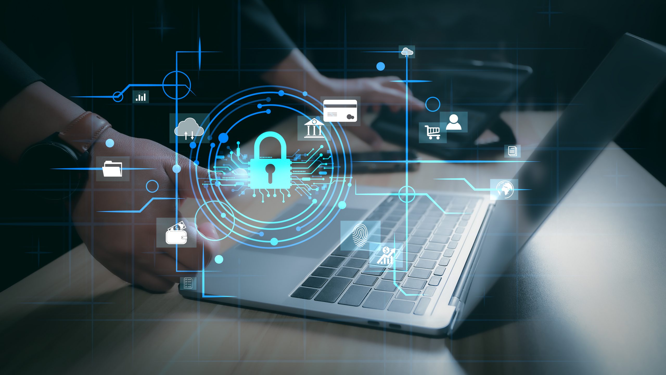 cyber security technology digital information lock mark cybersecurity internet protect attacks from hacker concept password privacy online system secure data from crime virus cyber scaled