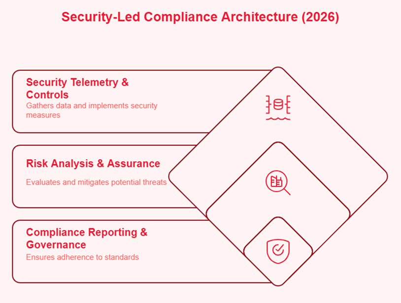 Cybersecurity Compliance Services In 2026: From Checklists To Continuous Assurance 3 Security-Led Compliance Architecture
