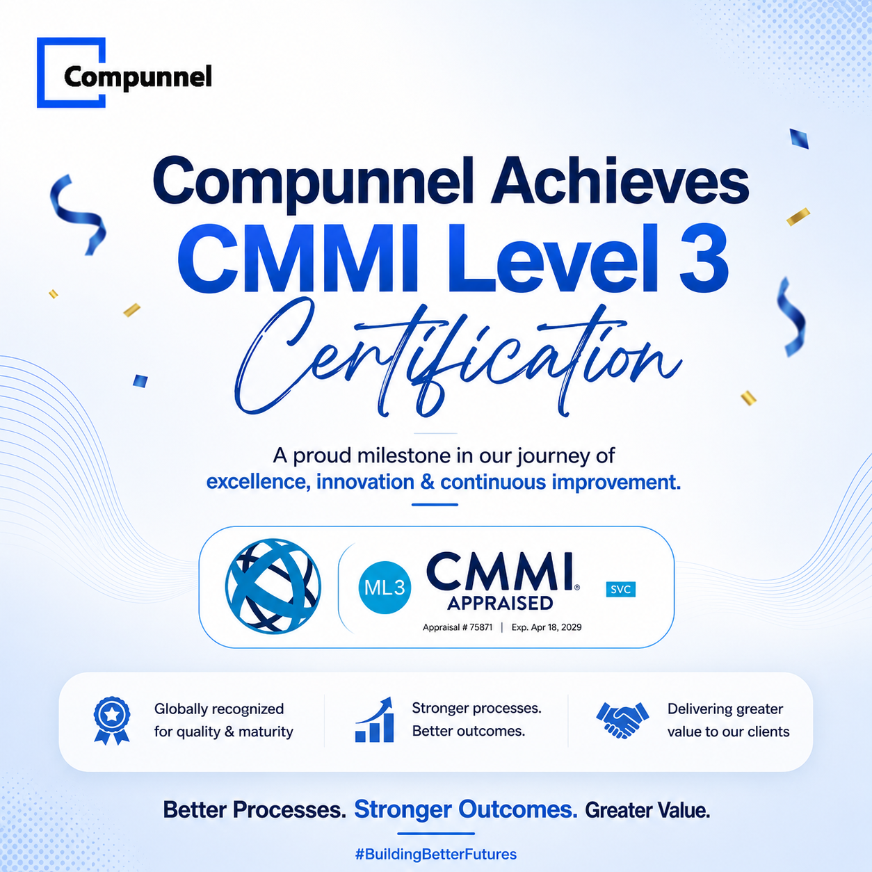 Compunnel Achieves CMMI Level 3 Certification