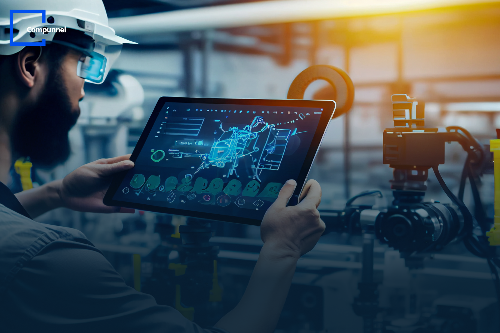 Infographic illustrating the impact of Industry 5.0 on urban manufacturing settings, showcasing technological advancements.