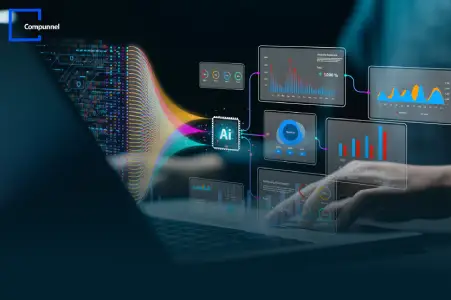 Banner image of Compunnel's article on IndianTelevision.com about AI simplifying data management