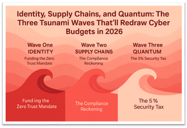Identity, Supply Chains, and Quantum: The Three Tsunami Waves That'll Redraw Cyber Budgets in 2026